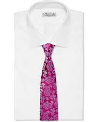 Мужской темно-пурпурный шелковый галстук с "огурцами" от Charvet