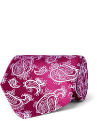 Мужской темно-пурпурный шелковый галстук с "огурцами" от Charvet