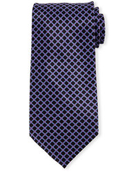 Темно-пурпурный шелковый галстук с принтом