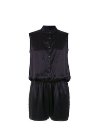 Темно-пурпурный шелковый комбинезон с шортами