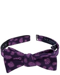 Темно-пурпурный шелковый плетеный галстук-бабочка