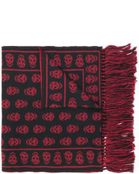 Мужской темно-пурпурный шерстяной вязаный шарф от Alexander McQueen