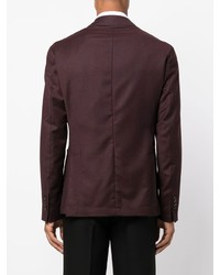 Мужской темно-пурпурный шерстяной двубортный пиджак от Manuel Ritz