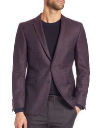 Темно-пурпурный шерстяной пиджак