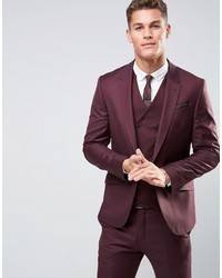 Мужской темно-пурпурный шерстяной пиджак от Asos