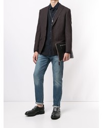 Мужской темно-пурпурный шерстяной пиджак от D'urban