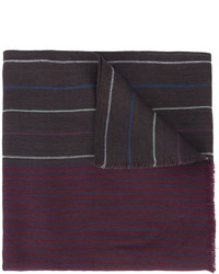 Мужской темно-пурпурный шерстяной шарф в горизонтальную полоску от Paul Smith