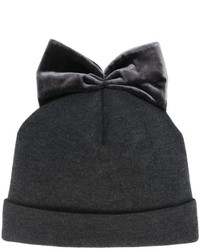 Женская темно-серая бархатная шапка от Federica Moretti