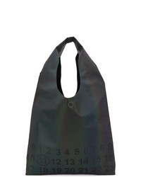 Темно-серая большая сумка из плотной ткани с принтом