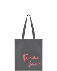 Мужская темно-серая большая сумка с принтом от Fendi
