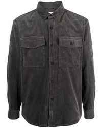 Мужская темно-серая вельветовая рубашка с длинным рукавом от Closed