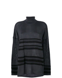 Женская темно-серая водолазка в горизонтальную полоску от Versace Jeans