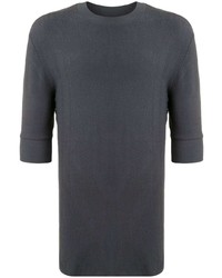 Мужская темно-серая вязаная футболка с круглым вырезом от Thom Krom