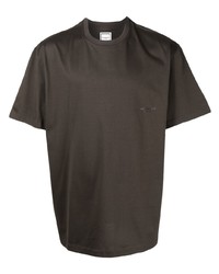 Мужская темно-серая вязаная футболка с круглым вырезом от Wooyoungmi