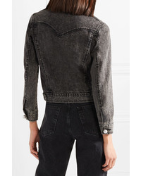 Женская темно-серая джинсовая куртка с украшением от Adam Lippes