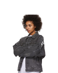 Женская темно-серая джинсовая куртка от Palm Angels