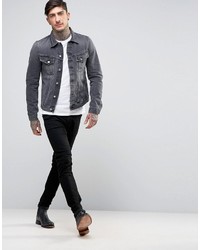 Мужская темно-серая джинсовая куртка от Nudie Jeans