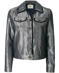 Женская темно-серая джинсовая куртка от Fendi