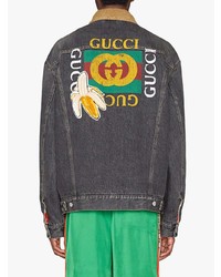 Мужская темно-серая джинсовая куртка от Gucci