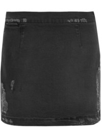 Темно-серая джинсовая мини-юбка