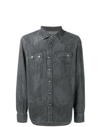 Мужская темно-серая джинсовая рубашка с принтом от Jeckerson