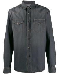 Мужская темно-серая джинсовая рубашка от Brunello Cucinelli
