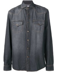 Мужская темно-серая джинсовая рубашка от Brunello Cucinelli