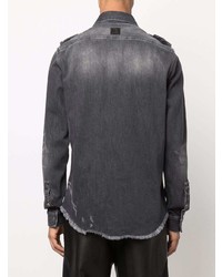 Мужская темно-серая джинсовая рубашка от Balmain