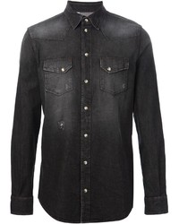 Мужская темно-серая джинсовая рубашка от Dolce & Gabbana