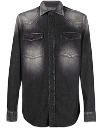 Мужская темно-серая джинсовая рубашка от Dondup