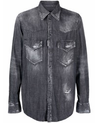 Мужская темно-серая джинсовая рубашка от DSQUARED2