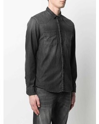 Мужская темно-серая джинсовая рубашка от Dondup