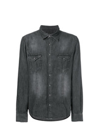 Мужская темно-серая джинсовая рубашка от Philipp Plein
