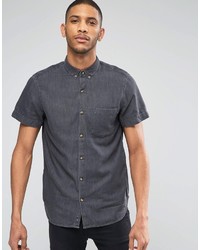 Мужская темно-серая джинсовая рубашка от Pull&Bear