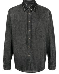 Мужская темно-серая джинсовая рубашка от Roberto Cavalli
