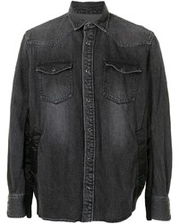 Мужская темно-серая джинсовая рубашка от Sacai