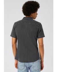 Мужская темно-серая джинсовая рубашка от Topman