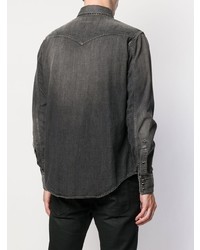 Мужская темно-серая джинсовая рубашка от Saint Laurent