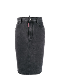 Темно-серая джинсовая юбка-карандаш от Dsquared2