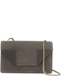 Женская темно-серая замшевая сумка от Saint Laurent