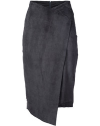Темно-серая замшевая юбка от Oscar de la Renta