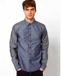 Мужская темно-серая классическая рубашка из шамбре от Izzue