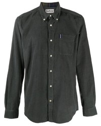 Мужская темно-серая классическая рубашка от Barbour