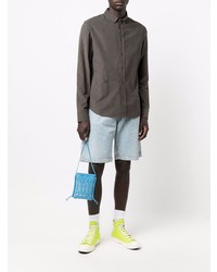 Мужская темно-серая классическая рубашка от Kenzo