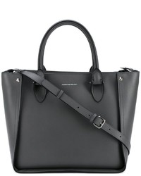 Темно-серая кожаная большая сумка от Alexander McQueen