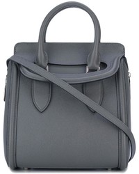 Темно-серая кожаная большая сумка от Alexander McQueen