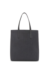 Мужская темно-серая кожаная большая сумка от Thom Browne