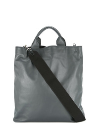 Мужская темно-серая кожаная большая сумка от Jil Sander
