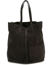 Темно-серая кожаная большая сумка от Maison Margiela