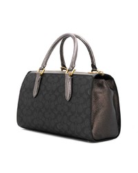 Темно-серая кожаная большая сумка от Coach